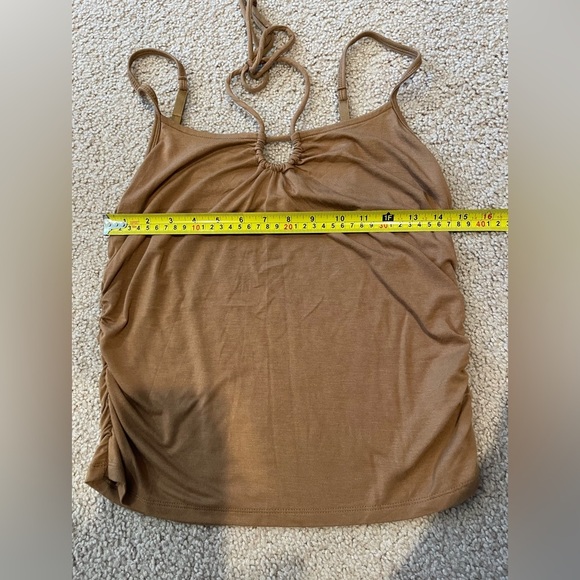 OLD NAVY Fitted Sleeveless Tie-Front Brown Tank Top - Picture 5 of 8